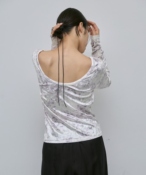 セール】バックオープンベロアトップス（Tシャツ/カットソー）｜AIC