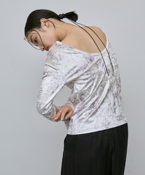 セール】バックオープンベロアトップス（Tシャツ/カットソー）｜AIC