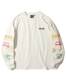 【THRASHER / スラッシャー】ワンポイントロゴ刺繍&袖ロゴプリント ロングスリーブTシャツ