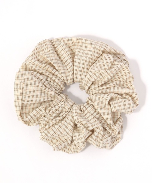 LOWRYS FARM（ローリーズファーム）の「アソートチェックシュシュ  632426（シュシュ・レディース・ブラウン/ライトブルー/ブラック/アイボリー/ブラック系その他・FREE）」の4枚目の写真