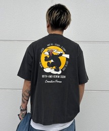 G-STAR | Back Graphic Loose T-Shirt/ヴィンテージライクウォッシュド加工バックグラフィックプリントオーバーサイズルーズTシャツ/キャラクターTシャツ(Tシャツ/カットソー)