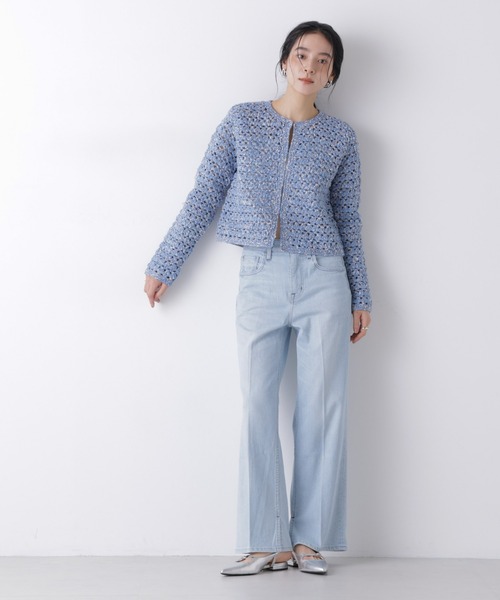 NANO universe(ナノユニバース)の「ミックスヤーンクロシェカーディガン(カーディガン/ボレロ・レディース・ブルー/ベージュ・FREE)」の13枚目の写真
