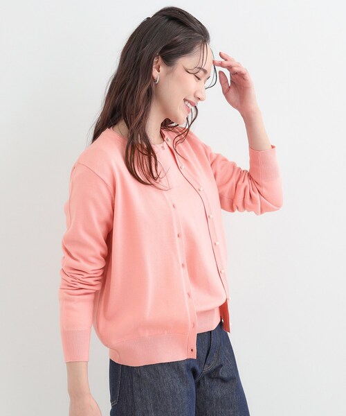 SHOO・LA・RUE（シューラルー）の「【洗濯機可/S-LL/アンサンブル可】シンプルきれい見え クルーネックカーディガン（カーディガン/ボレロ・レディース・ベビーピンク/イエロー系その他/ブラック系2/ホワイト系3・04/03/02/01）」の18枚目の写真