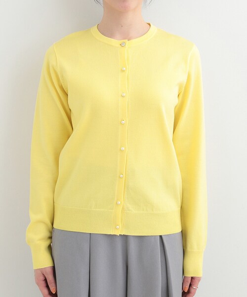 SHOO・LA・RUE（シューラルー）の「【洗濯機可/S-LL/アンサンブル可】シンプルきれい見え クルーネックカーディガン（カーディガン/ボレロ・レディース・ベビーピンク/イエロー系その他/ブラック系2/ホワイト系3・04/03/02/01）」の21枚目の写真