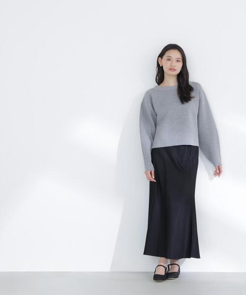 NATURAL BEAUTY BASIC（ナチュラルビューティーベーシック）の「◇スウェットライクフォルムニット（ニット/セーター・レディース・グレー/オフホワイト/ライトグリーン・FREE）」の10枚目の写真