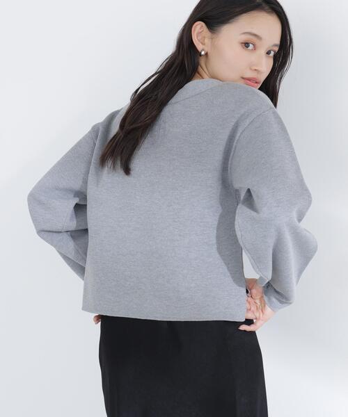 NATURAL BEAUTY BASIC（ナチュラルビューティーベーシック）の「◇スウェットライクフォルムニット（ニット/セーター・レディース・グレー/オフホワイト/ライトグリーン・FREE）」の13枚目の写真