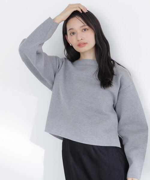 NATURAL BEAUTY BASIC（ナチュラルビューティーベーシック）の「◇スウェットライクフォルムニット（ニット/セーター・レディース・グレー/オフホワイト/ライトグリーン・FREE）」の15枚目の写真