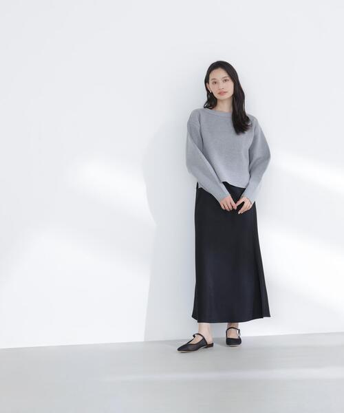 NATURAL BEAUTY BASIC（ナチュラルビューティーベーシック）の「◇スウェットライクフォルムニット（ニット/セーター・レディース・グレー/オフホワイト/ライトグリーン・FREE）」の16枚目の写真