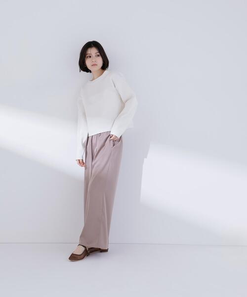 NATURAL BEAUTY BASIC（ナチュラルビューティーベーシック）の「◇スウェットライクフォルムニット（ニット/セーター・レディース・グレー/オフホワイト/ライトグリーン・FREE）」の19枚目の写真