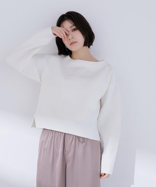 NATURAL BEAUTY BASIC（ナチュラルビューティーベーシック）の「◇スウェットライクフォルムニット（ニット/セーター・レディース・グレー/オフホワイト/ライトグリーン・FREE）」の20枚目の写真