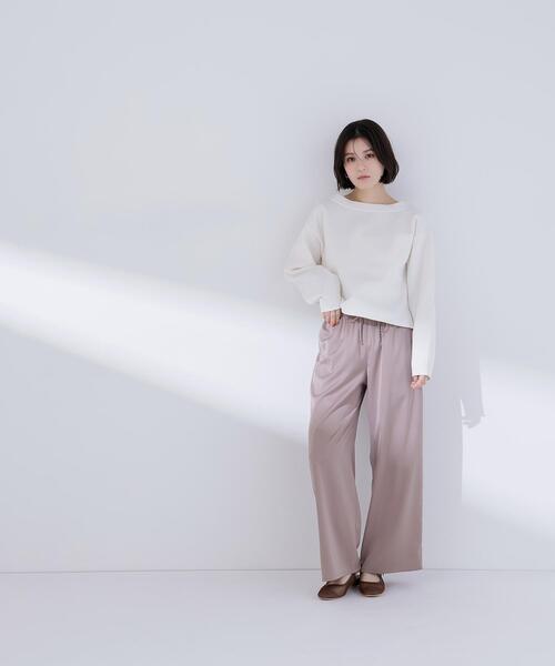 NATURAL BEAUTY BASIC（ナチュラルビューティーベーシック）の「◇スウェットライクフォルムニット（ニット/セーター・レディース・グレー/オフホワイト/ライトグリーン・FREE）」の21枚目の写真