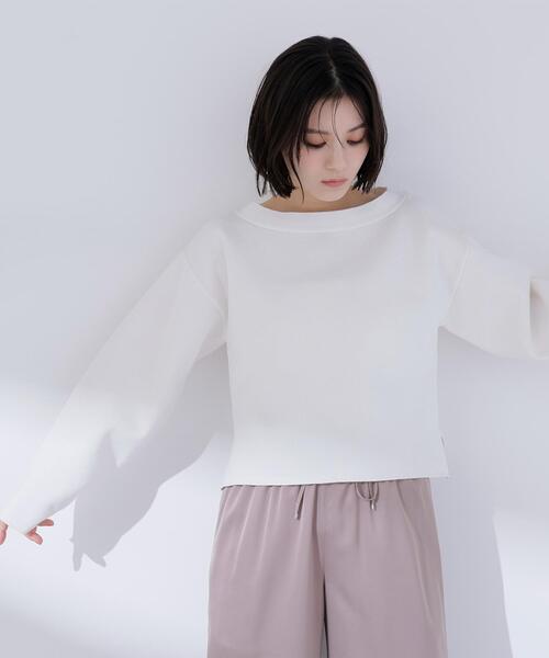 NATURAL BEAUTY BASIC（ナチュラルビューティーベーシック）の「◇スウェットライクフォルムニット（ニット/セーター・レディース・グレー/オフホワイト/ライトグリーン・FREE）」の22枚目の写真