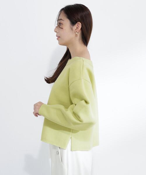 NATURAL BEAUTY BASIC（ナチュラルビューティーベーシック）の「◇スウェットライクフォルムニット（ニット/セーター・レディース・グレー/オフホワイト/ライトグリーン・FREE）」の4枚目の写真