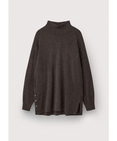 Wool cashmere turtleneck pullover_Mushroom