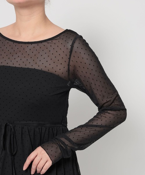 LOWRYS FARM（ローリーズファーム）の「フロッキードットチュールLS　 654901（Tシャツ/カットソー・レディース・ホワイト/ブラック/アイボリー・FREE）」の21枚目の写真