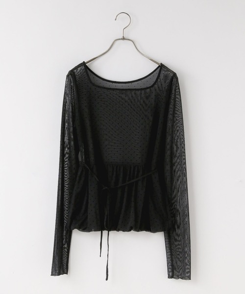 LOWRYS FARM（ローリーズファーム）の「フロッキードットチュールLS　 654901（Tシャツ/カットソー・レディース・ホワイト/ブラック/アイボリー・FREE）」の16枚目の写真