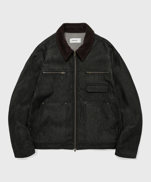 KIIMUIR(キミュア)の「デニムワークジャケット_ブラック(デニムジャケット・メンズ・ブラック・MEDIUM/LARGE)」の2枚目の写真