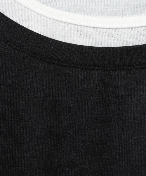 PAGEBOY(ページボーイ)の「フェイクレイヤードカットロングスリーブ/レイヤードトップス(Tシャツ/カットソー・レディース・ブラック/グレー/オフホワイト/ブルーグリーン・FREE)」の9枚目の写真