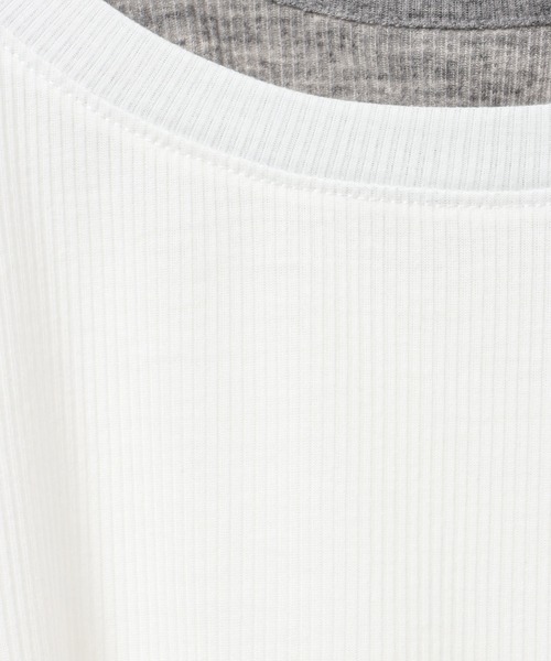 PAGEBOY(ページボーイ)の「フェイクレイヤードカットロングスリーブ/レイヤードトップス(Tシャツ/カットソー・レディース・ブラック/グレー/オフホワイト/ブルーグリーン・FREE)」の7枚目の写真