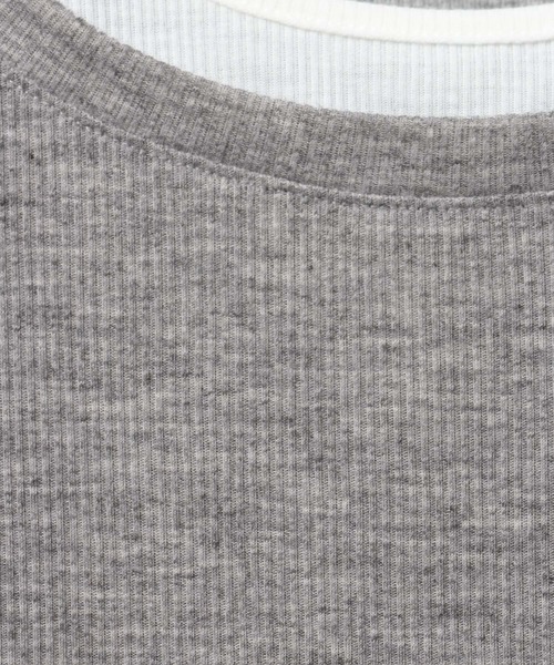 PAGEBOY(ページボーイ)の「フェイクレイヤードカットロングスリーブ/レイヤードトップス(Tシャツ/カットソー・レディース・ブラック/グレー/オフホワイト/ブルーグリーン・FREE)」の5枚目の写真