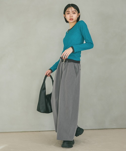 PAGEBOY(ページボーイ)の「フェイクレイヤードカットロングスリーブ/レイヤードトップス(Tシャツ/カットソー・レディース・ブラック/グレー/オフホワイト/ブルーグリーン・FREE)」の20枚目の写真