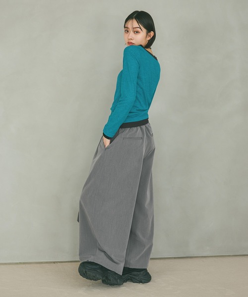 PAGEBOY(ページボーイ)の「フェイクレイヤードカットロングスリーブ/レイヤードトップス(Tシャツ/カットソー・レディース・ブラック/グレー/オフホワイト/ブルーグリーン・FREE)」の19枚目の写真