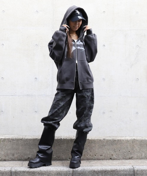 ANAP（アナップ）の「裏起毛ボリュームフーディーＷジップスウェットパーカー（パーカー・レディース・カーキ/グレー/ダークアッシュ/ピンク・F）」の15枚目の写真