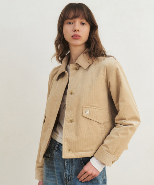 CITYBREEZE(シティブリーズ)の「コーデュロイパディッドジャンパー_BEIGE(デニムジャケット・レディース・ベージュ・FREE)」の5枚目の写真