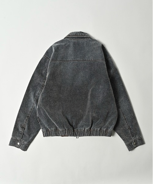 ADAM PATEK(アダムパテック)の「ADAMPATEK/velour dust jacket/フロッキーデニムブラストブルゾン/(AP2523012)(デニムジャケット・レディース・ブラウン/ブラック・1/2)」の9枚目の写真