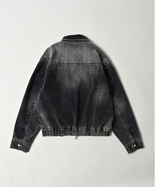 ADAM PATEK(アダムパテック)の「ADAMPATEK/velour dust jacket/フロッキーデニムブラストブルゾン/(AP2523012)(デニムジャケット・レディース・ブラウン/ブラック・1/2)」の4枚目の写真