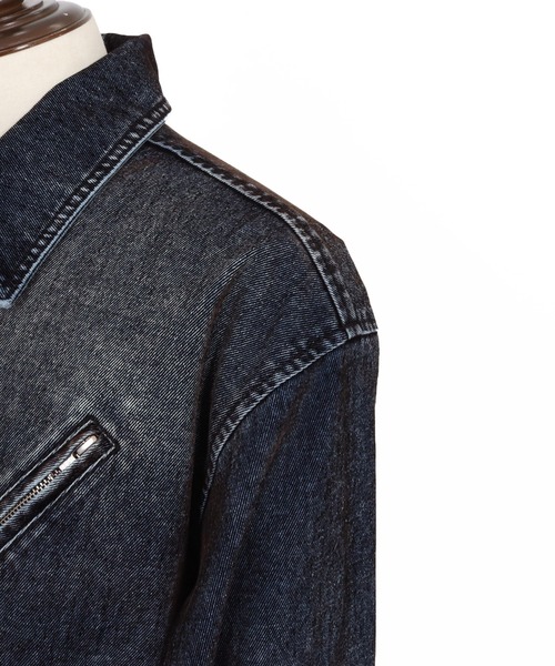 ADAM PATEK(アダムパテック)の「ADAMPATEK/velour dust jacket/フロッキーデニムブラストブルゾン/(AP2523012)(デニムジャケット・レディース・ブラウン/ブラック・1/2)」の18枚目の写真