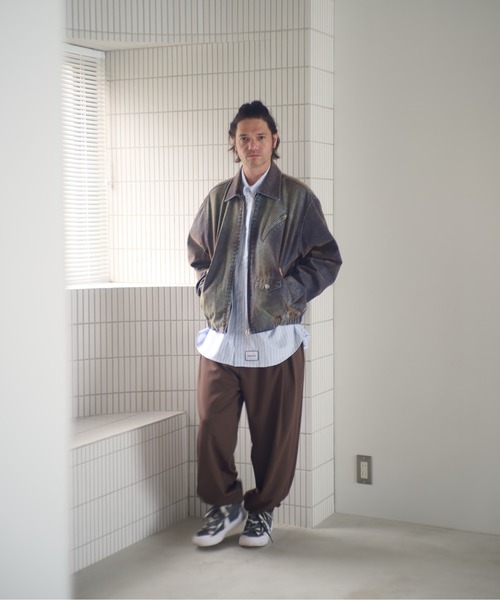ADAM PATEK(アダムパテック)の「ADAMPATEK/velour dust jacket/フロッキーデニムブラストブルゾン/(AP2523012)(デニムジャケット・レディース・ブラウン/ブラック・1/2)」の14枚目の写真