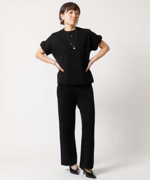 DESIGNWORKS(デザインワークス)の「センターピンタックニットパンツ(その他パンツ・レディース・ベージュ/ブラック・フリー)」の14枚目の写真