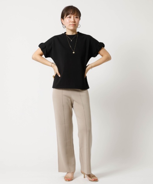 DESIGNWORKS(デザインワークス)の「センターピンタックニットパンツ(その他パンツ・レディース・ベージュ/ブラック・フリー)」の17枚目の写真