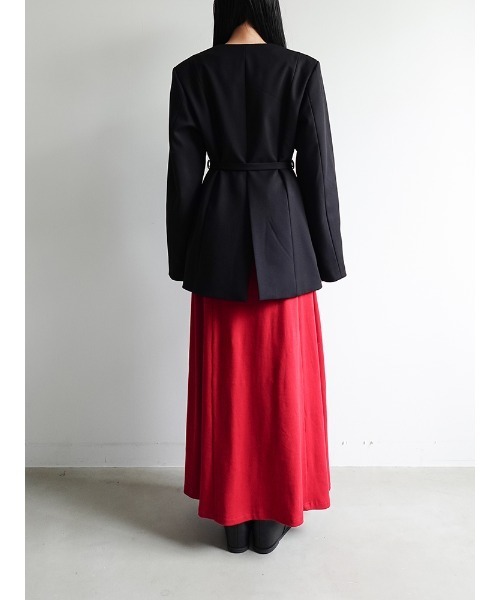 sahara(サハラ)の「2way Slit Sleeve Belted Jacket/2ウェイスリットスリーブベルティドジャケット(ノーカラージャケット・レディース・ブラック/ブラウン/グレー・FREE)」の17枚目の写真