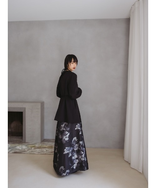 sahara(サハラ)の「2way Slit Sleeve Belted Jacket/2ウェイスリットスリーブベルティドジャケット(ノーカラージャケット・レディース・ブラック/ブラウン/グレー・FREE)」の9枚目の写真