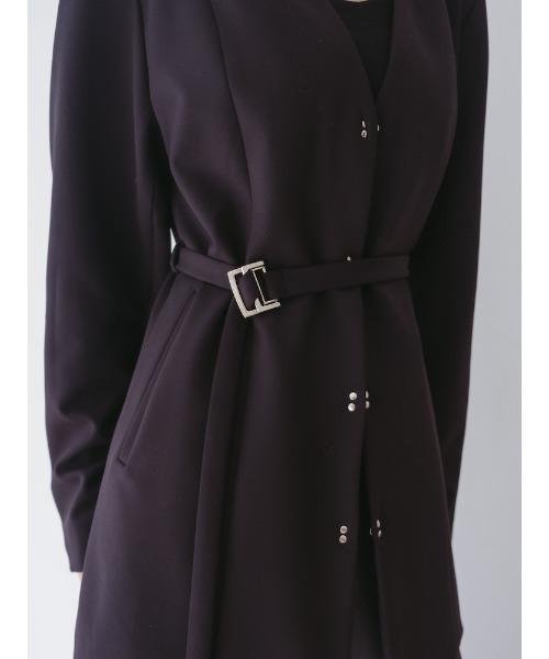 sahara(サハラ)の「2way Slit Sleeve Belted Jacket/2ウェイスリットスリーブベルティドジャケット(ノーカラージャケット・レディース・ブラック/ブラウン/グレー・FREE)」の13枚目の写真
