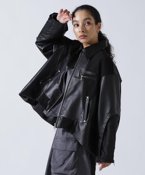 AULA AILA(アウラアイラ)の「AVIREXxAULA AILA(アヴィレックスxアウラアイラ)バルーンヘムブルゾン(ブルゾン・レディース・ブラック/ホワイト・0)」の10枚目の写真