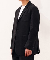 MOAA（モア）の「ソソ リネンジャケット (ブラック)（テーラードジャケット）」