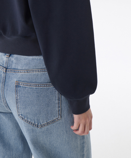 MUSINSA STANDARD WOMAN（ムシンサスタンダードウーマン）の「ウィメンズダブルニットカラー スウェットシャツ [ネイビー]（スウェット・レディース・その他・SMALL/MEDIUM/LARGE/X-SMALL）」の6枚目の写真