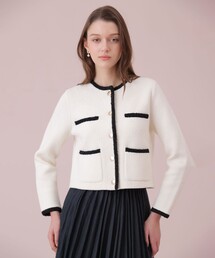 ANAYI | 【セットアップ対応商品】コットンブークレ配色 カーディガン(カーディガン/ボレロ)