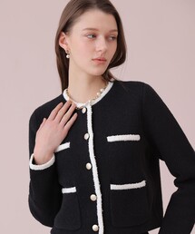 ANAYI（アナイ）の「【セットアップ対応商品】コットンブークレ配色 カーディガン（カーディガン/ボレロ）」