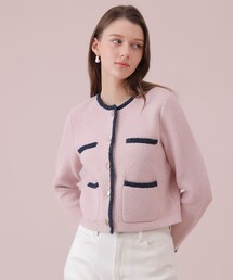 ANAYI（アナイ）の「【セットアップ対応商品】コットンブークレ配色 カーディガン（カーディガン/ボレロ）」