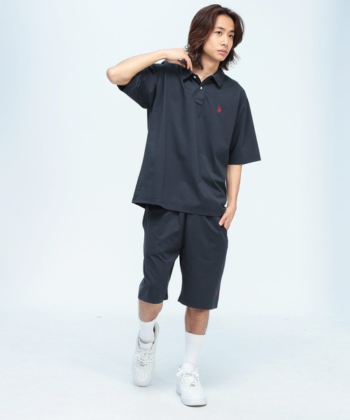 U.S. POLO ASSN.(ユーエスポロアッスン)の「U.S. POLO ASSN. (ユーエスポロアッスン) 半袖ポロシャツ ワンポイント ポロ オーバーサイズ PLM61101(ポロシャツ・メンズ・ブラック/ホワイト/ネイビー・M/L/LL)」の9枚目の写真