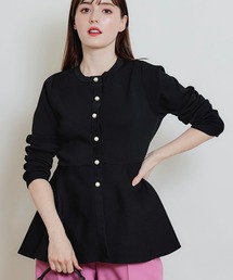 PICCIN PERLA | パールボタンペプラムカーディガン(カーディガン/ボレロ)