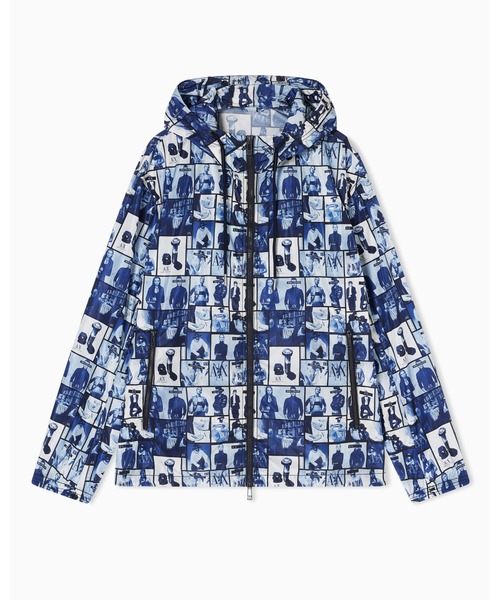 アルマーニ アーカイブ ナイロンジャケット A|X アルマーニ エクスチェンジ】アーカイブプリント フーデッド