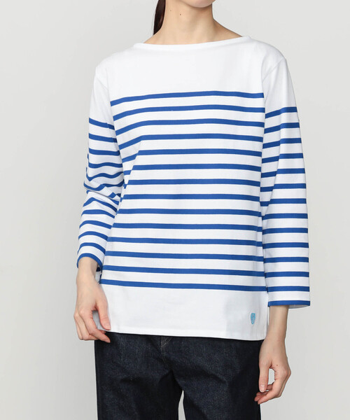 ORCIVAL（オーシバル）の「ORCIVAL | ラッセル ボートネック フレンチセーラーTシャツ WOMEN（Tシャツ/カットソー・レディース・グレー系その他/ブルー系その他・3/2/1）」の19枚目の写真