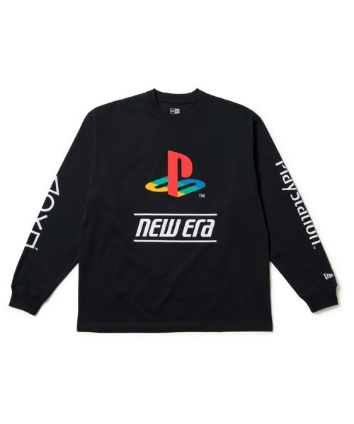 NEW ERA(ニューエラ)の「【NEW ERA】長袖 オーバーサイズド コットン Tシャツ PlayStation プレイステーション ファミリーマーク ニューエラロゴ(Tシャツ/カットソー・メンズ・ブラック/ホワイト・S/L/M)」の2枚目の写真
