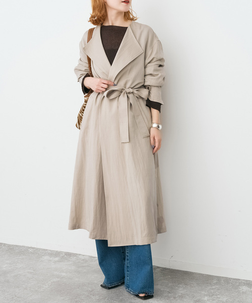 Spick & Span（スピックアンドスパン）の「ノーカラーコート（ノーカラーコート・レディース・ネイビー/ベージュ・38/36）」の5枚目の写真