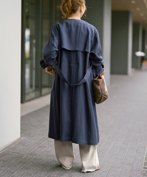 Spick & Span（スピックアンドスパン）の「ノーカラーコート（ノーカラーコート・レディース・ネイビー/ベージュ・38/36）」の15枚目の写真